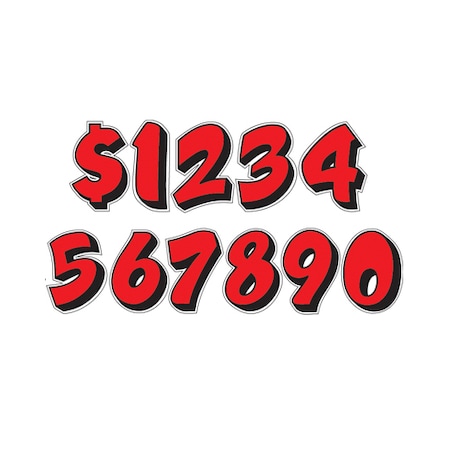 Ez Line Die Cut Graphic Red /Black Adhesive Numbers: 5 Pk 186-R-5